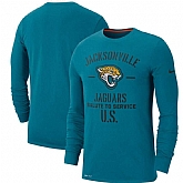 Men's Jacksonville Jaguars Nike Teal 2019 Salute to Service Sideline Performance Long Sleeve Shirt,baseball caps,new era cap wholesale,wholesale hats